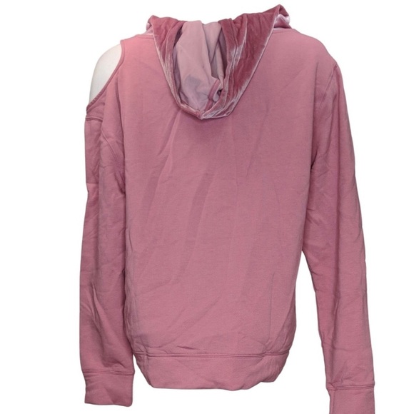 6. NWT Worthy Hunter McGrady Mixed Media Velvet Hoodie Mesa Rose XL - Picture 2 of 4